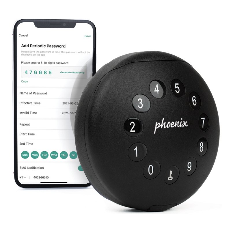 Phoenix coffre à clés PALM KC0211E, noir, bluetooth, 100 mm